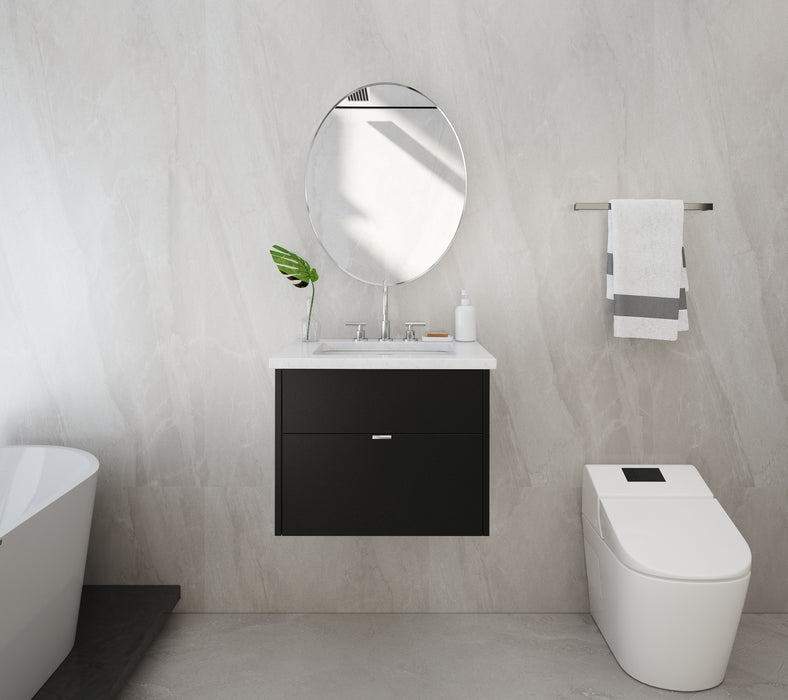 Liberty 24" Slim Wall Mount Black Acrylic Vanity Liberty 24" Slim Wall Mount Black Acrylic Vanity