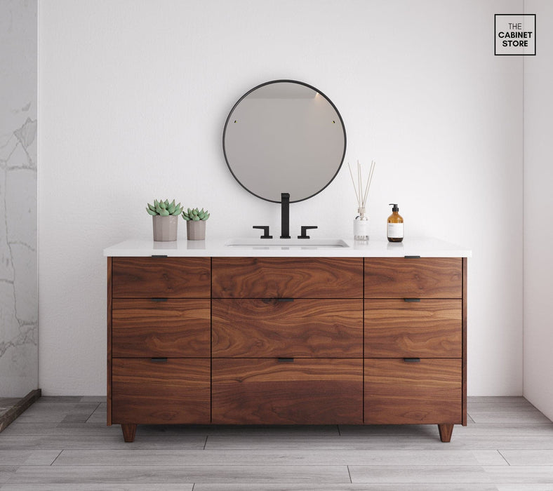 Broadview 60", Black Walnut Wood Vanity Broadview 60", Black Walnut Wood Vanity