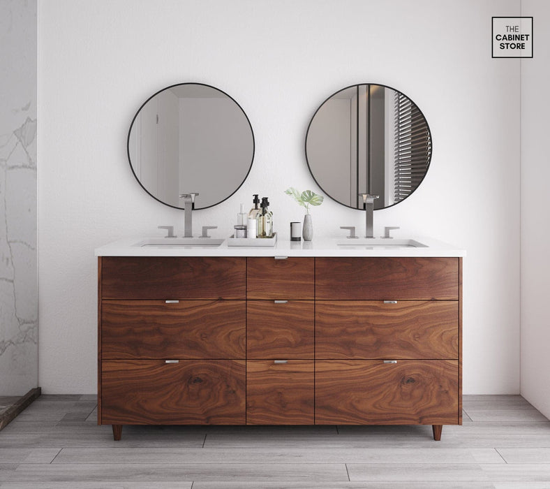 Broadview 60", Black Walnut Vanity, Double Sink Broadview 60", Black Walnut Vanity, Double Sink