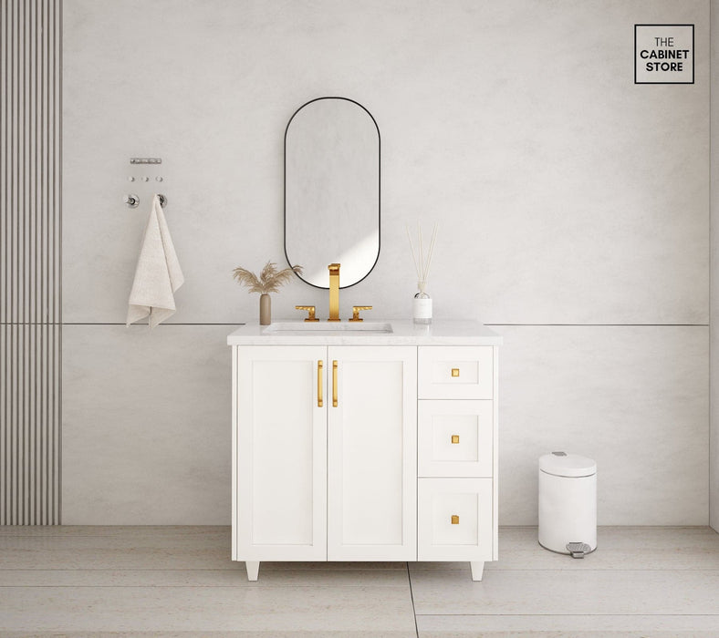 Kingsway 36", Simply White Vanity, Left Sink Kingsway 36", Simply White Vanity, Left Sink