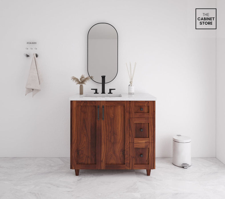 Parkdale 36", Walnut Vanity, Left Sink Parkdale 36", Walnut Vanity, Left Sink