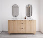 Weston 60", White Oak Vanity, Double Sink