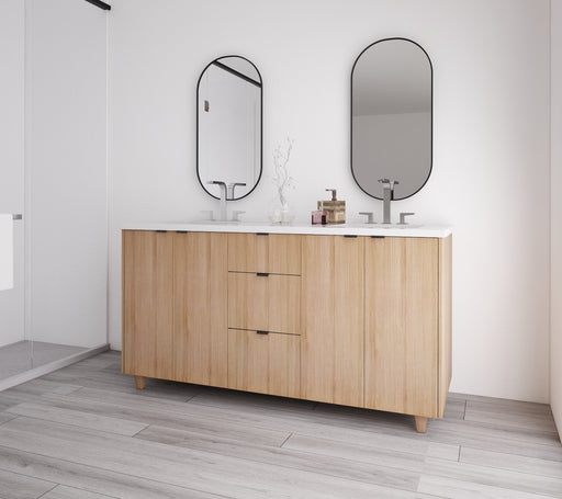 Weston 60", White Oak Vanity, Double Sink