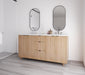 Weston 60", White Oak Vanity, Double Sink