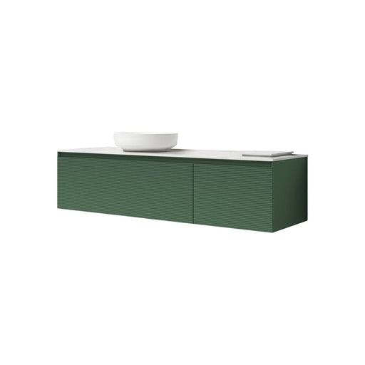 Imelda 48’’ - Suspended Vanity 2 Drawers Green Slats