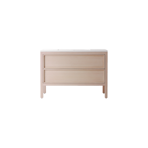 Irene 48’’ - Vanity on Legs 2 Drawers "Shaker" Bleached Oak