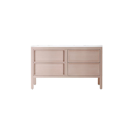 Irene 60’’ - Vanity on Legs 2 Drawers "Shaker" Bleached Oak