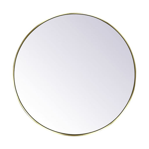 Ophelie 30 - Brushed Brass (Gold) framed Round Mirror