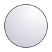 Owen 36 Bk - 36 Matte Black Framed Round Mirror With Led Lights