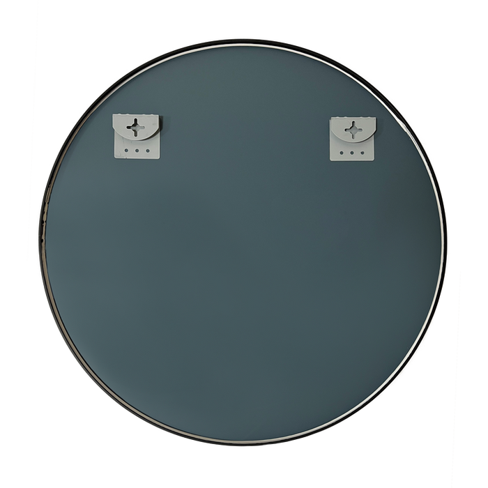 Owen 36 Bk - 36 Matte Black Framed Round Mirror With Led Lights