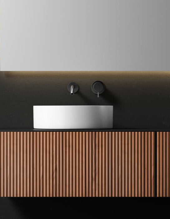 Ingrid 60'' - Suspended Vanity 2 Drawers Wood Slat