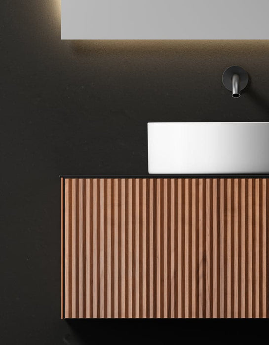 Ingrid 60'' - Suspended Vanity 2 Drawers Wood Slat