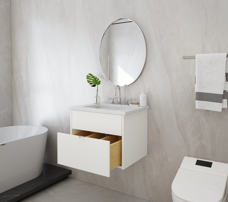 Liberty 24" Slim Wall Mount White Acrylic Vanity