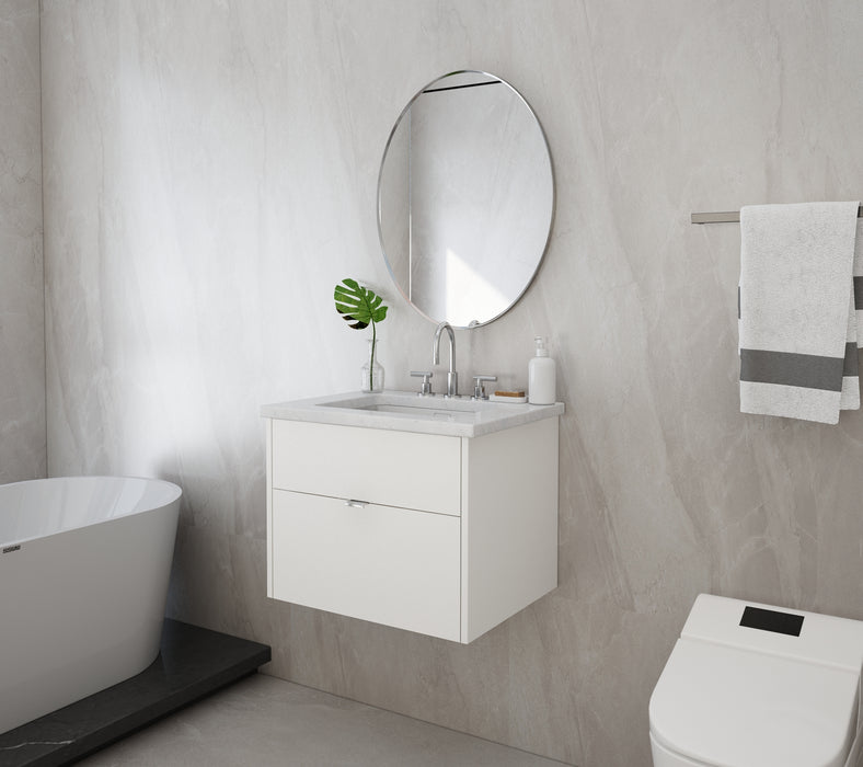 Liberty 24" Slim Wall Mount White Acrylic Vanity