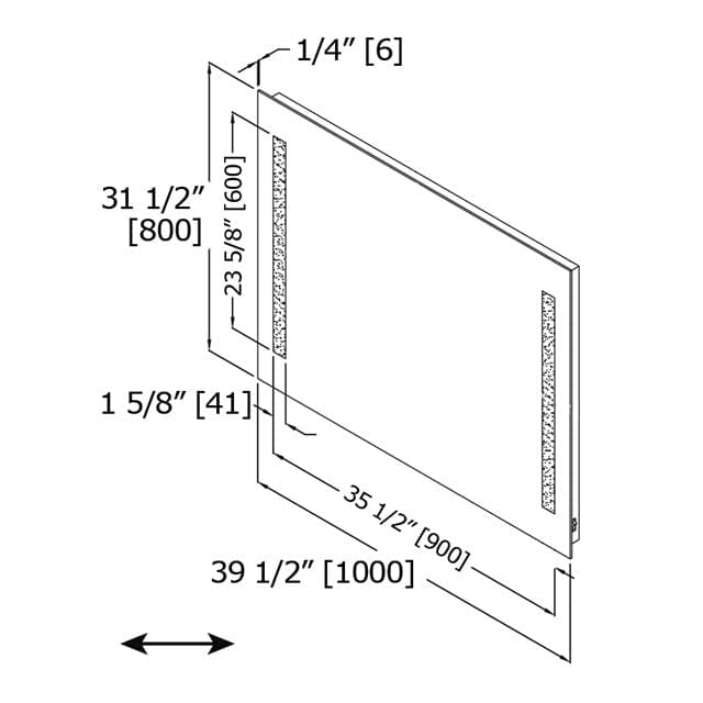 Insert Side Edge LED Lighting with Anti-fog - 39 1/2" x 31 1/2"