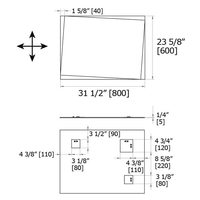 Melanie Off-angle frosted frame - 23 5/8" x 31 1/2"