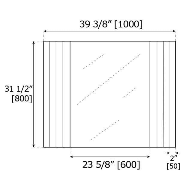 Melanie Mirror with Gradient Parallel Etching - 39 3/8" x 31 1/2"