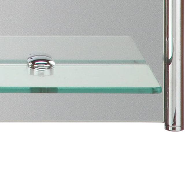 Melanie Rectangle Mirror with Side Tubular Chrome Accents - 21 5/8" x 19 1/2"