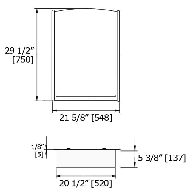 Melanie Rectangle Mirror with Side Tubular Chrome Accents - 21 5/8" x 19 1/2"