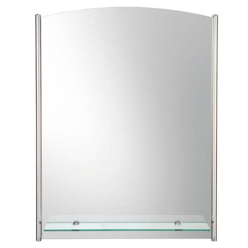 Melanie Rectangle Mirror with Side Tubular Chrome Accents - 21 5/8" x 19 1/2"