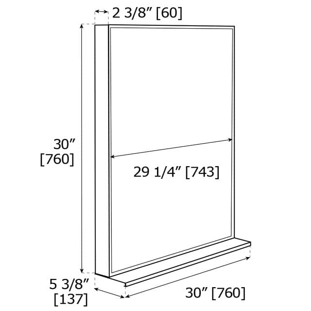 Qurios Mirror with Shelf 30"