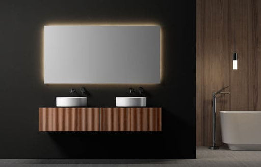 Ingrid 60'' - Suspended Vanity 2 Drawers Wood Slat