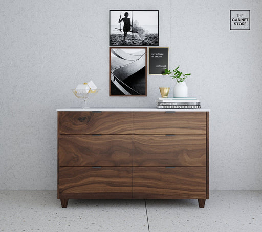 Broadview 48", Black Walnut Wood Drawer Cabinet