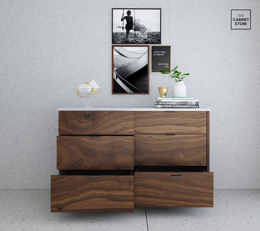 Broadview 48", Black Walnut Wood Drawer Cabinet
