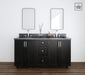 Riverdale 60", Blackened Oak Vanity, Double Sink