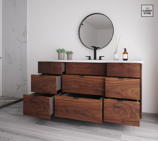 Broadview 60", Black Walnut Wood Vanity