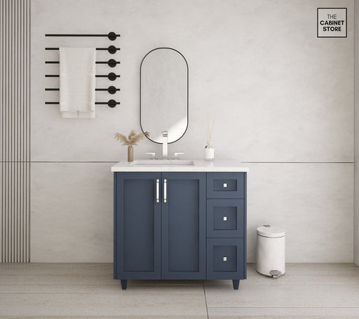 Kingsway 36", Hale Navy Vanity, Left Sink