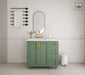 Kingsway 36", Sage Green Vanity, Left Sink