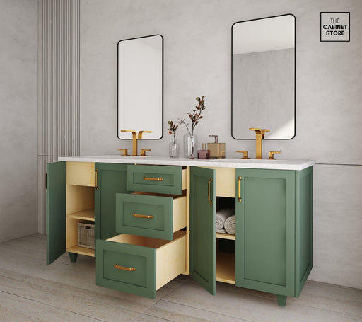 Kingsway 72", Sage Green Vanity, Double Sink