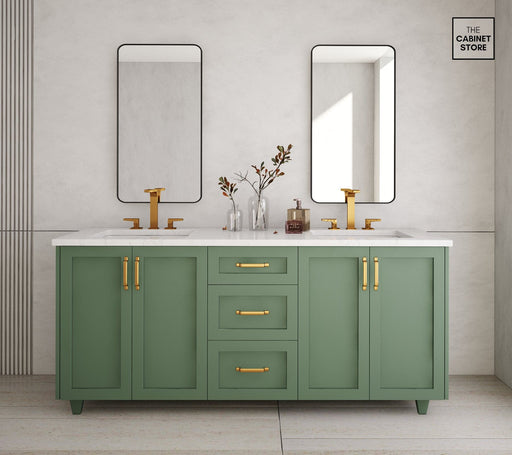 Kingsway 72", Sage Green Vanity, Double Sink