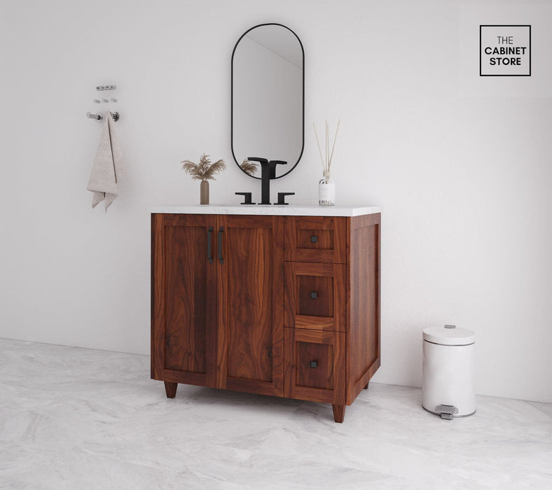 Parkdale 36", Walnut Vanity, Left Sink