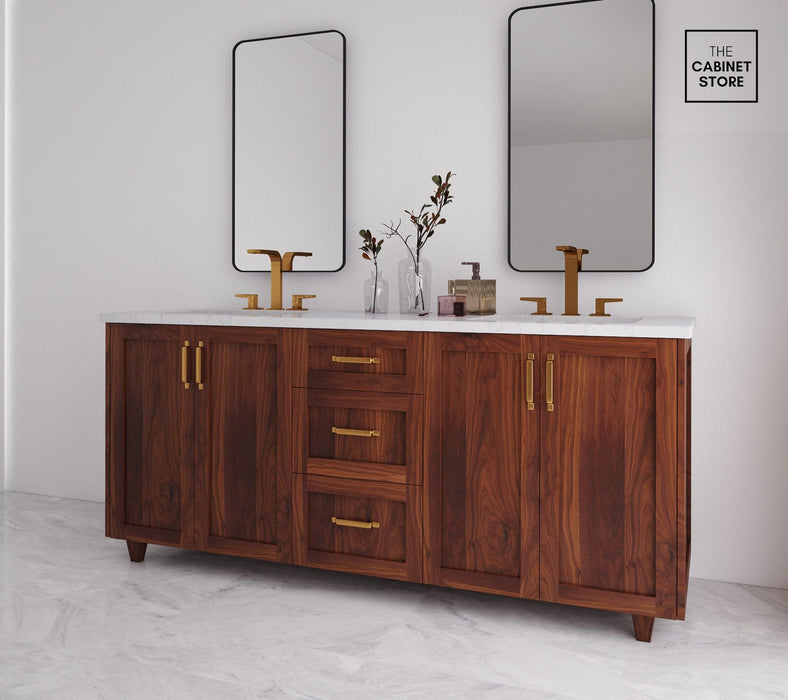 Parkdale 72", Walnut Vanity, Double Sink