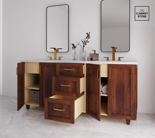 Parkdale 72", Walnut Vanity, Double Sink