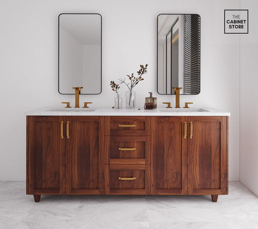 Parkdale 72", Walnut Vanity, Double Sink