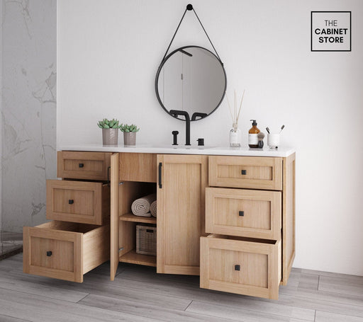 Regent 60", White Oak Vanity