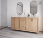 Regent 60", White Oak Vanity, Double Sink