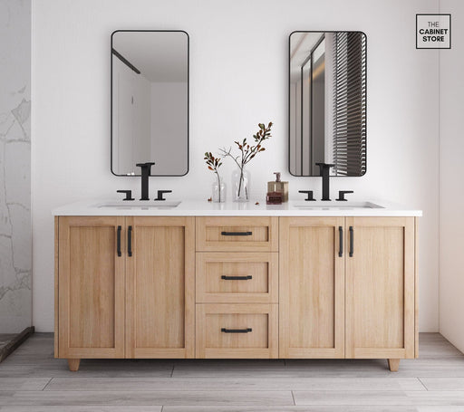 Regent 72", White Oak Vanity, Double Sink